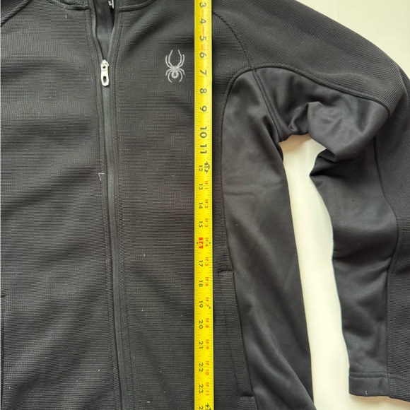 Spyder Men’s Black Full Zip Fleece Jacket Logo Zipper Size M - Picture 5 of 6